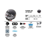 Casque JET noir mat — vue 4