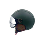 Casque JET vert mat caméléon — vue 2