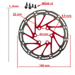 Disque de frein EWD002 140mm 6H rouge — vue 2