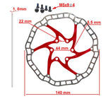 Disque de frein EWD001 140mm 6H rouge — vue 2