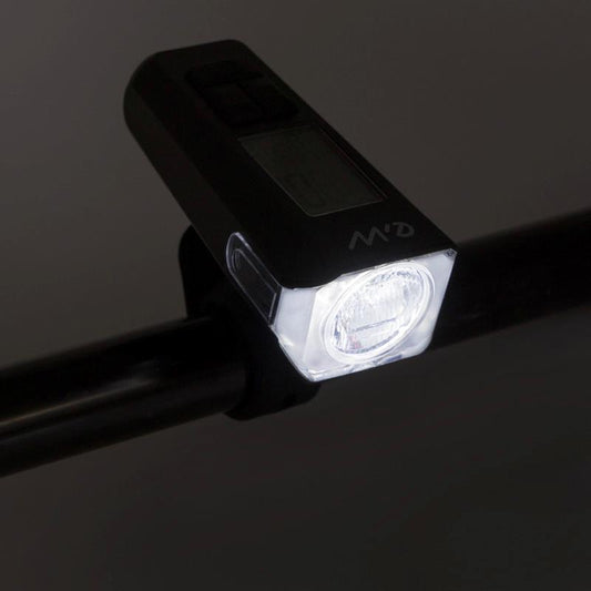Feu avant rechargeable EWL011 avec affichage de la vitesse, de la température, de l'heure et du kilométrage vue 2