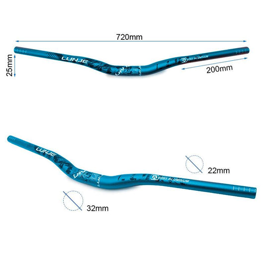 Guidon de 720 mm avec élévation 25 mm vue 2