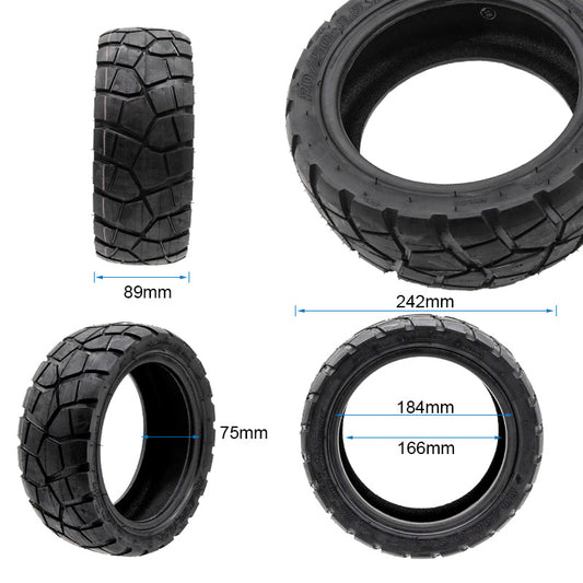 Pneu tubeless 80/50-6.5 Ewheel Rhinotrack Runflat vue 2