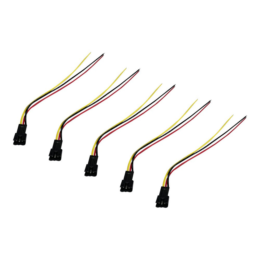 Prise JST 3 pin avec câble mâle x5