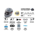 Casque intégral gris — vue 4