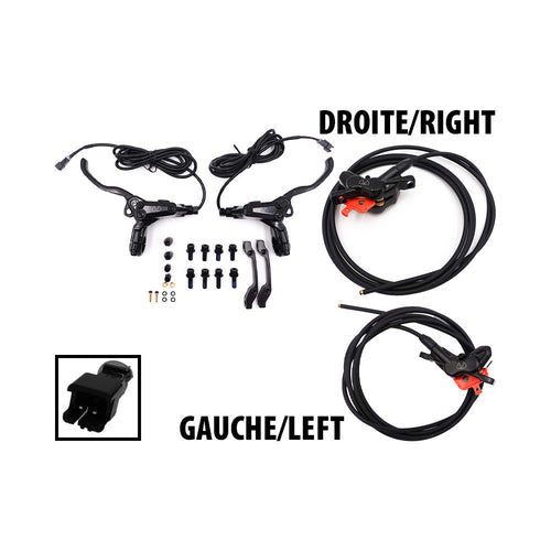 Kit freins hydrauliques 4 pistons connecteur SM (1x AR gauche / AV droite + 1x AR droite /AV gauche)