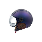 Casque JET bleu mat caméléon — vue 1