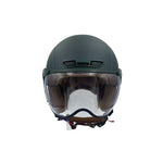 Casque JET vert mat caméléon — vue 1