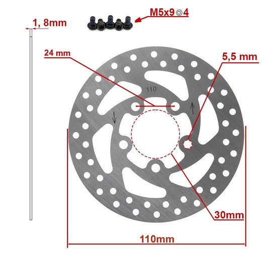 Disque de frein DV5-2 110mm 5H argent pour Xiaomi Essential et 1S nouveau modèle vue 2