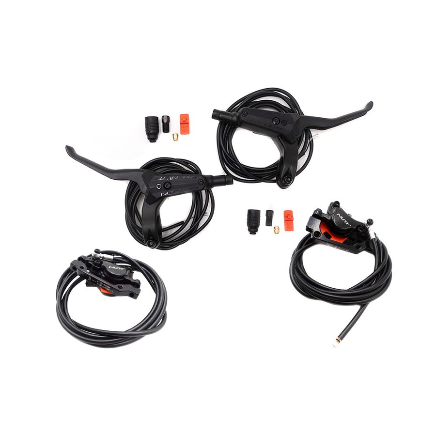 Kit freins hydrauliques NUTT 2 pistons  connecteur SM (1x AR gauche / AV droite + 1x AR droite /AV gauche)