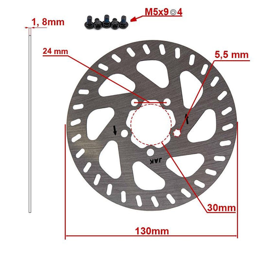 Disque de frein 130mm 5H pour Mi4 pro vue 2