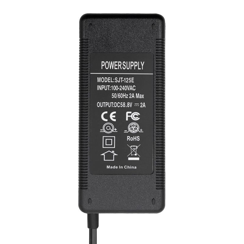 Chargeur 52v (sortie 58,8v) 2A connecteur GX16 vue 2