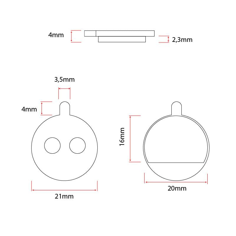 Plaquette de frein CT005-R en résine ronde avec ergot - 20pcs vue 2