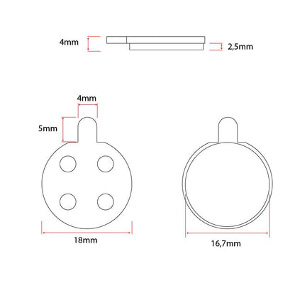 Plaquette de frein CT003-R ronde en résine avec ergot - 20pcs vue 2