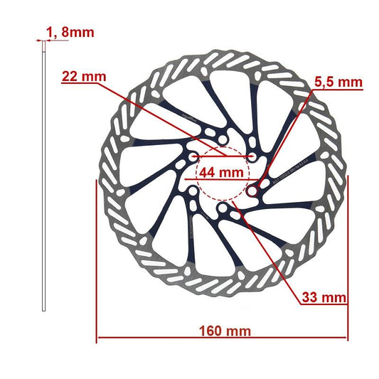 Disque de frein G3 160mm 6H bleu vue 2