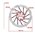 Disque de frein G3 160mm 6H rouge — vue 2