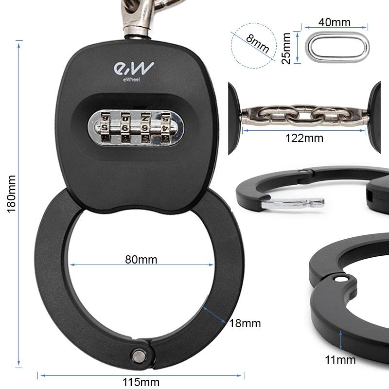 Antivol à combinaison EWLK010 type menottes vue 2