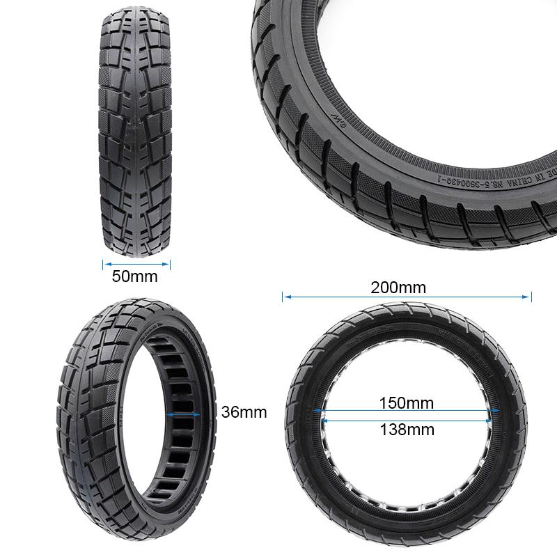 Pneu plein ultraléger 8,5x2-6,1/B34 Offroad ligne noire [Ewheel] vue 2