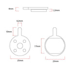 Plaquettes de frein CT008 rondes avec ergot [Ewheel] — vue 3