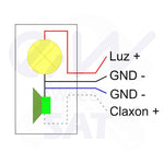 Phare à LED avec klaxon blanc 36V-60V avec connecteur SM — vue 3