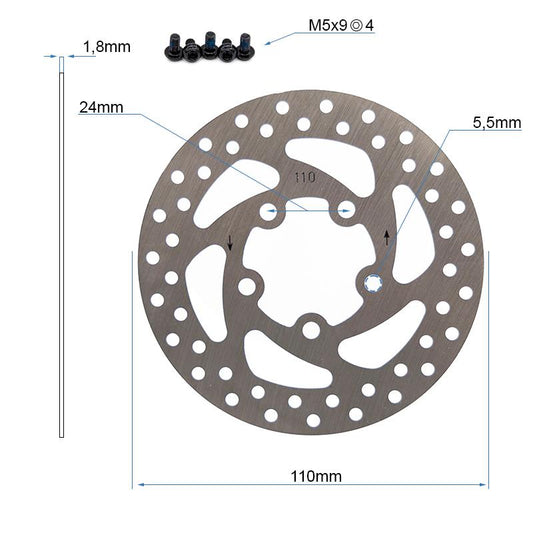 Disque de frein 5 trous 110 mm Xiaomi [Original] vue 2
