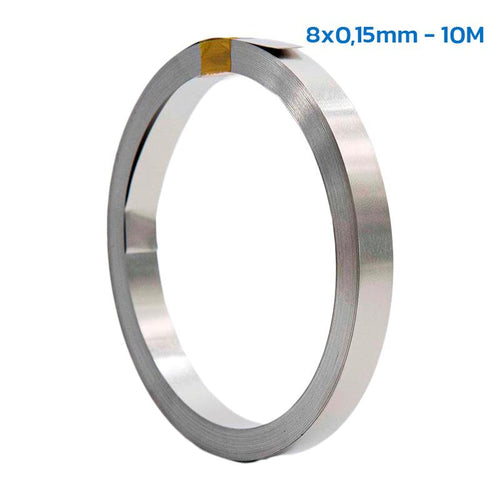 Nickel (acier plaque nickel) 8x0,15 mm -10m