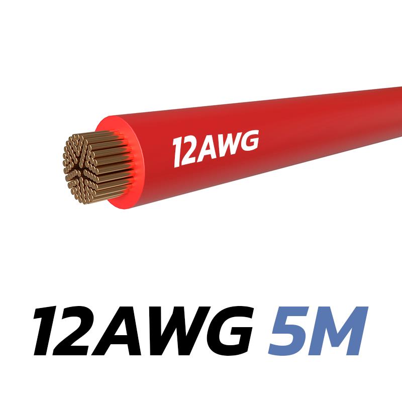 Câble rouge 12 AWG - 5M vue 2