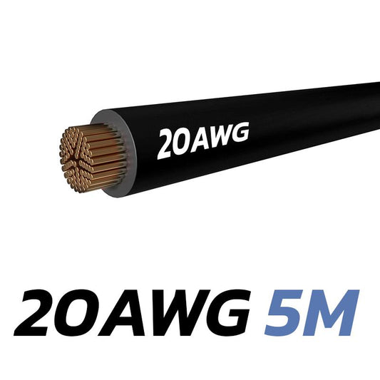 Câble noir 20 AWG - 5M vue 2