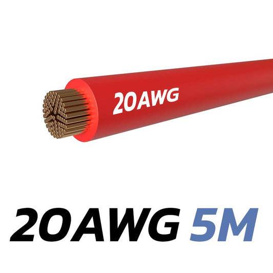 Câble rouge 20 AWG - 5M vue 2
