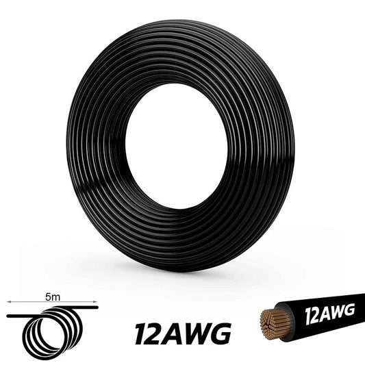 Câble noir 12 AWG - 5M référence EWM860