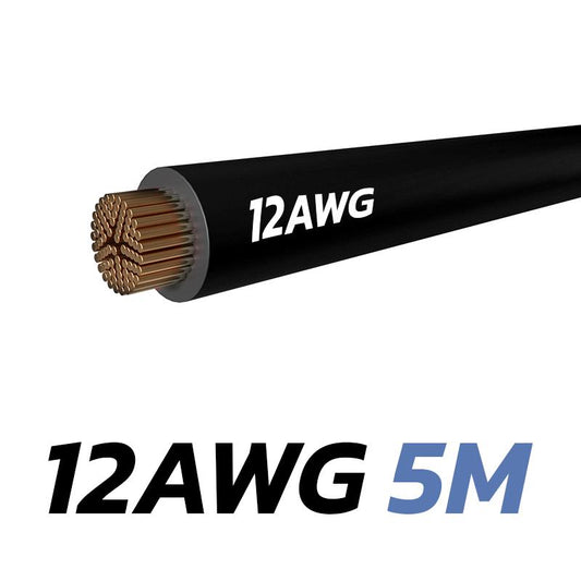 Câble noir 12 AWG - 5M vue 2
