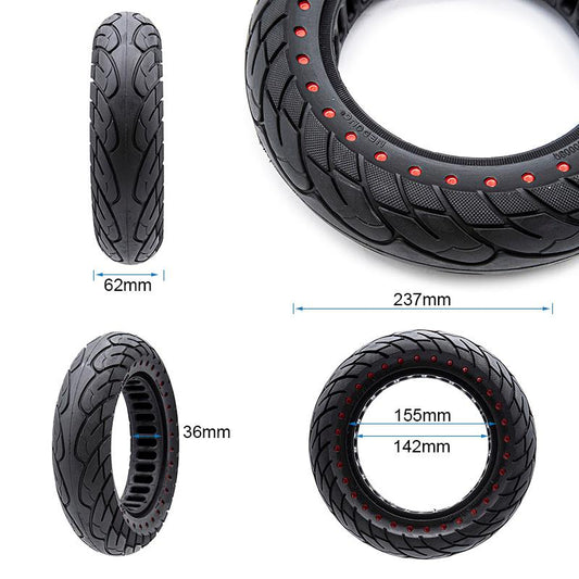 Pneu plein Ruvera 10x2,5-6,1 / B34 - points rouges [Nedong] vue 2