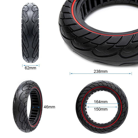 Pneu plein ultraléger 10x2,5-6,1/B44 ligne rouge [Nedong] vue 2