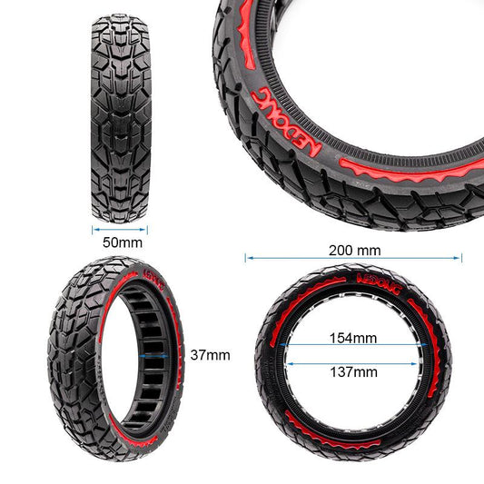 Pneu plein ultraléger Offroad 8,5x2-6,1/B34 - rouge [Nedong] vue 2