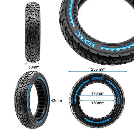Pneu plein ultraléger Offroad 10x2,125-6,5/B44 - bleu [Nedong] vue 2