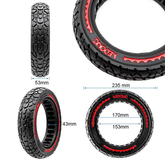 Pneu plein ultraléger Offroad  10x2,125-6,5/B44 - rouge vue 2