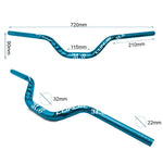 Guidon de 720mm avec élévation 90mm bleu — vue 2