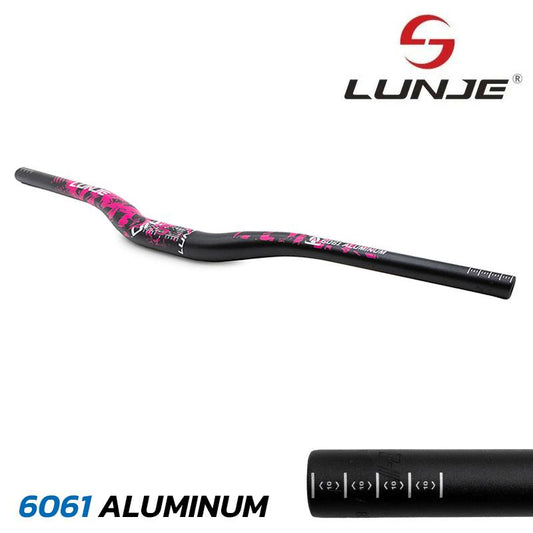 Guidon de 720mm avec élévation 25mm noir-rose référence EWM324