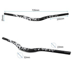 Guidon de 720mm avec élévation 25mm noir-blanc — vue 2