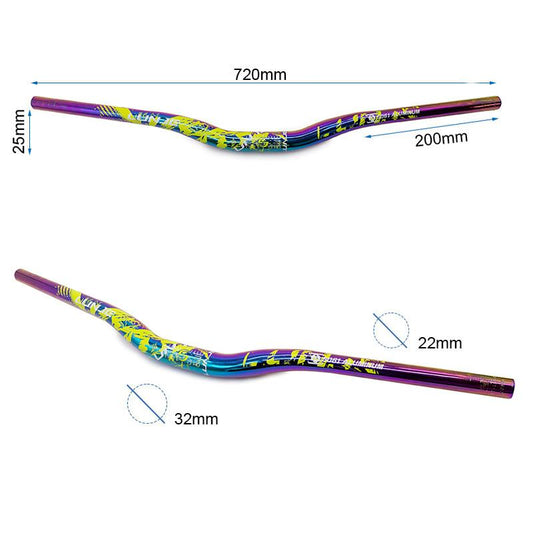 Guidon de 720mm avec élévation 25mm multicolore 2 vue 2
