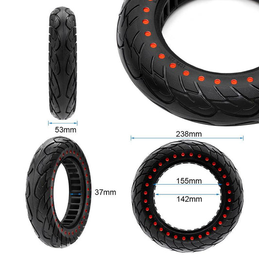 Pneu plein ultraléger 10x2,125-6,1/B34 - points rouges [Nedong] vue 2
