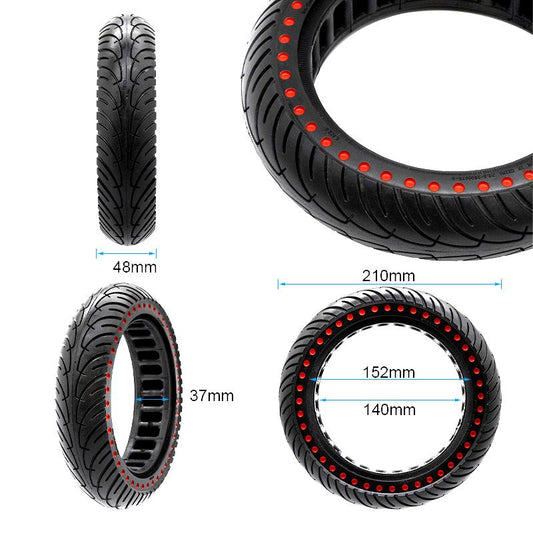 Pneu plein ultraléger 8,5x2-6,1/B34 - points rouges [Nedong] vue 2