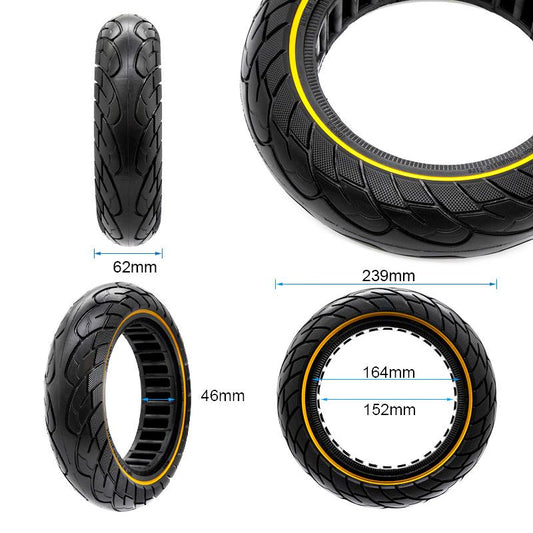 Pneu plein ultraléger 10x2,5--6,5/B44 - ligne jaune [Nedong] vue 2