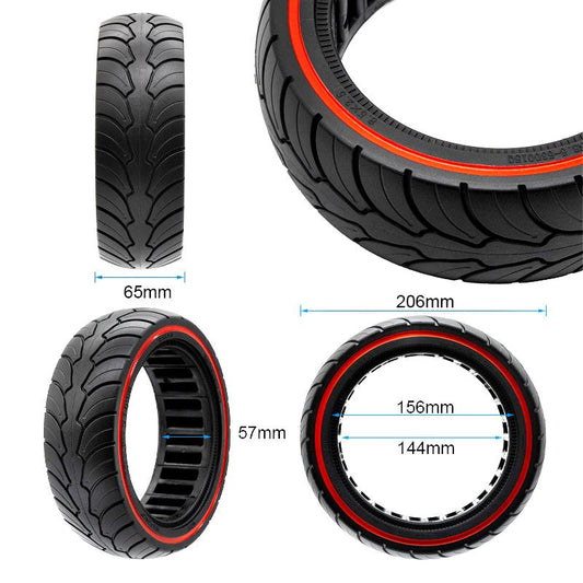 Pneu plein ultraléger 8x2,5-6,1/B58 - ligne rouge (compatible avec Dualtron Mini) [Ewheel] vue 2