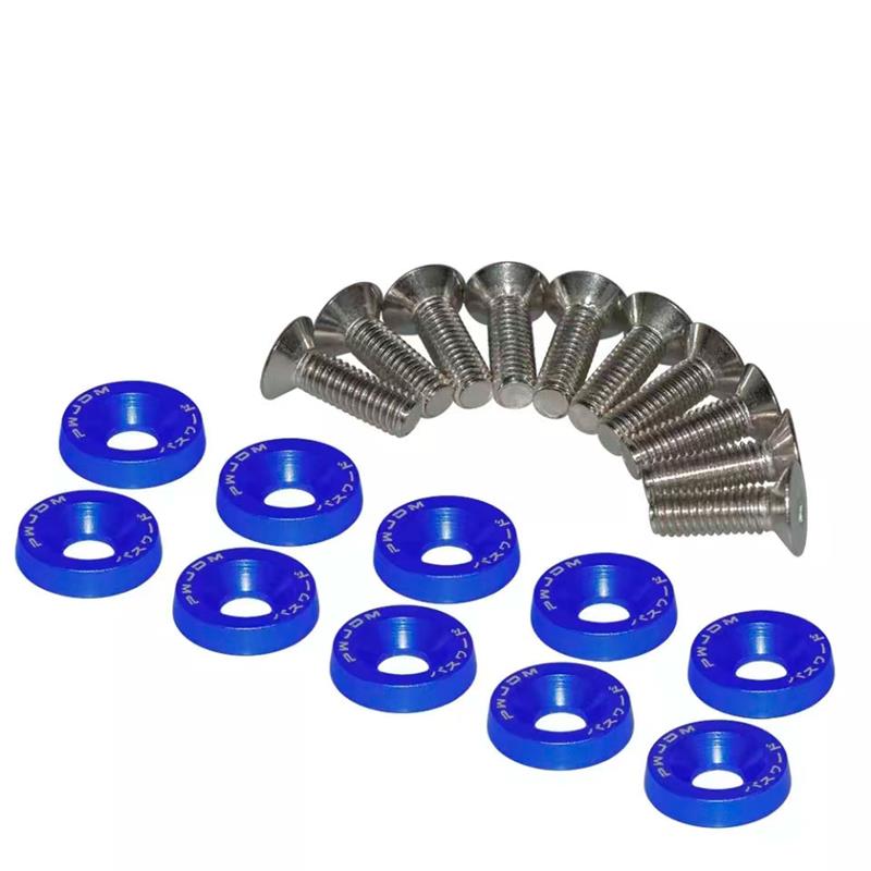Rondelle JDM bleue avec vis M6x16 - 10 pcs. vue 2