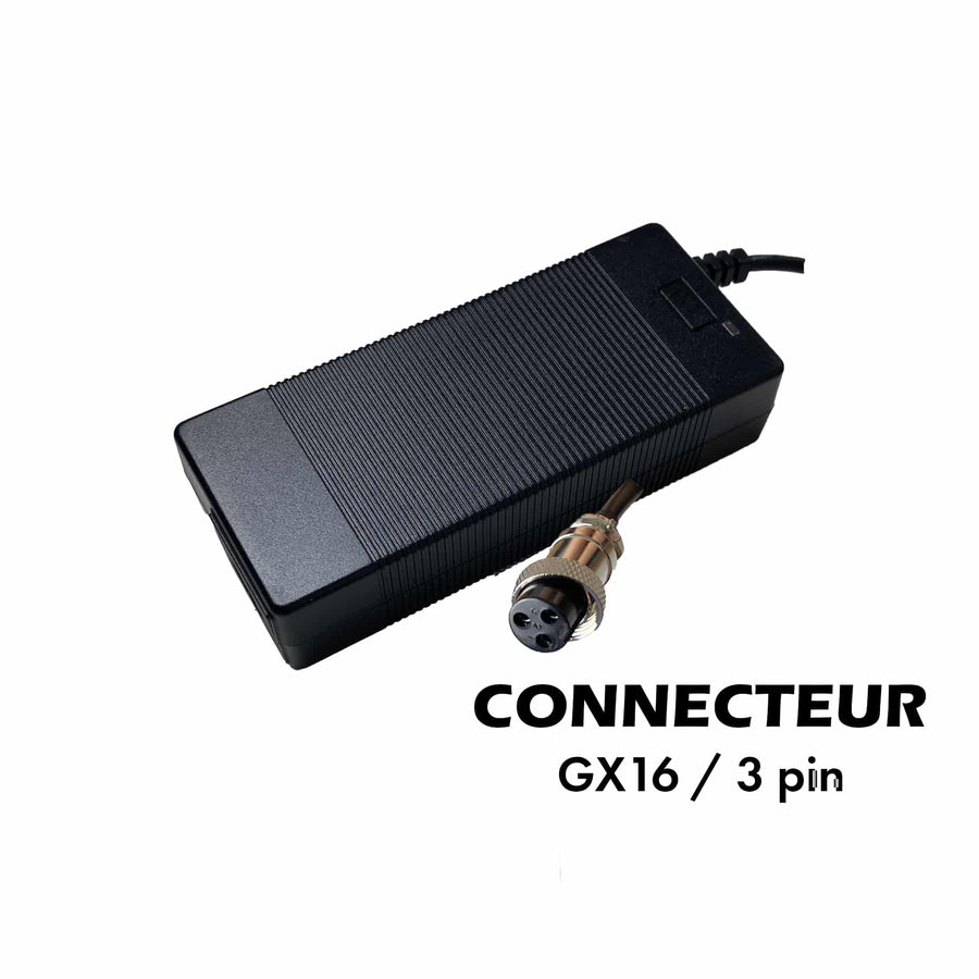 Chargeur 60V ➡️ 67.2V / 2A (connecteur GX16-3p)