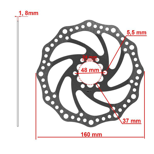 Disque de frein R6 160mm 6H argent - 48mm vue 2