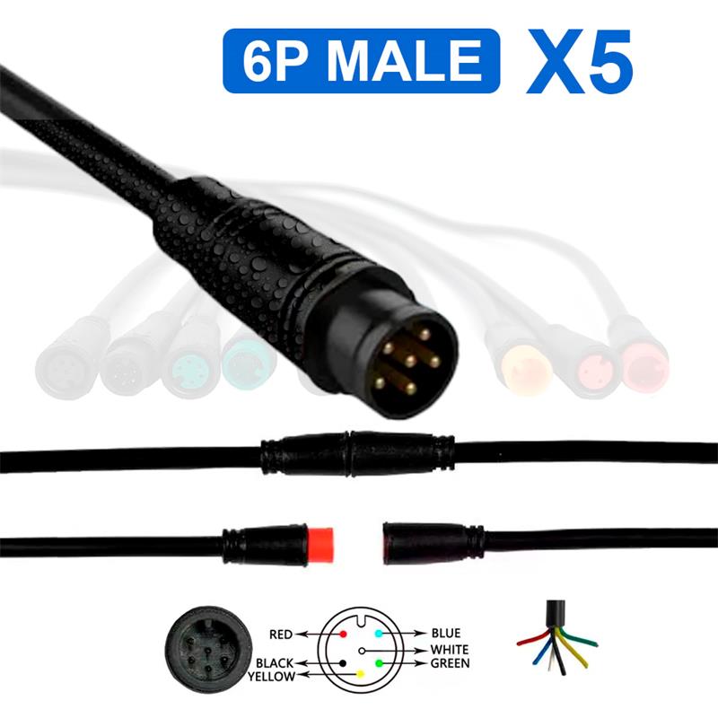 Connecteur étanche 8mm 6 broches - 5M référence 44818-05