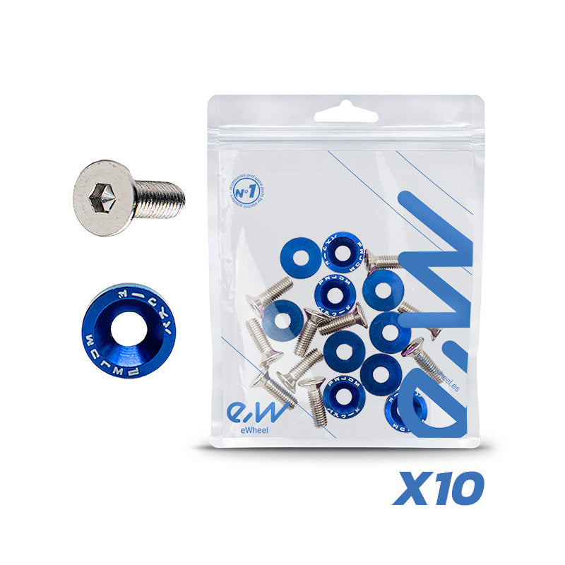 Rondelle JDM bleue avec vis M6x16 - 10 pcs. référence 72448-04