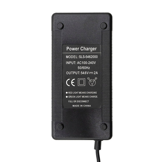 Chargeur 48V (sortie 54,6v) 2A connecteur DC 5,5x2,1mm vue 2